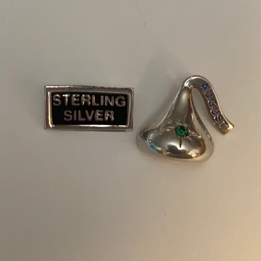 Silver Hershey Kiss Pendant AUGUST